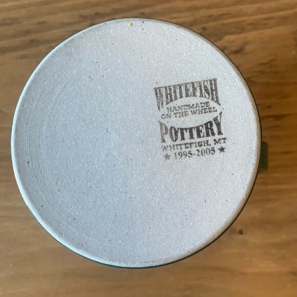 Whitefish Pottery Fish Coffee Mug Ceramic Whitefish Montana Handmade Green - Picture 8 of 9